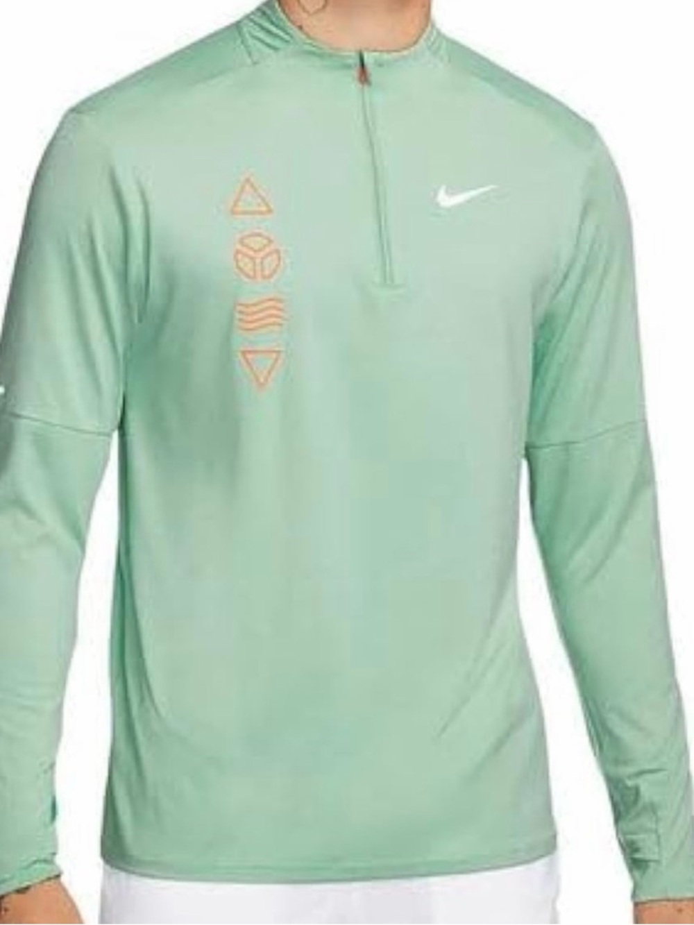 Nike Men's DRI-FIT Chicago MATAHON Element Zip Running Long Sleeve TOP Green S
